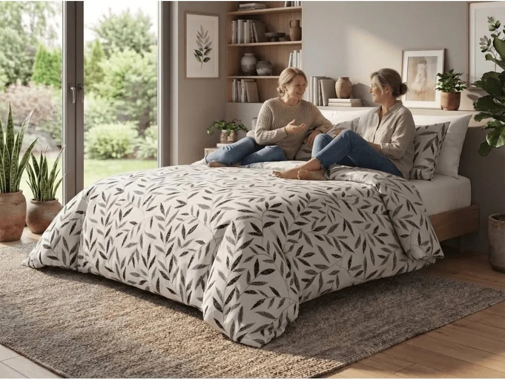 Lenjerie de pat din bumbac Renforcé LIOLE crem cu buzunar hotelier Dimensiune lenjerie de pat: 70 x 90 cm | 140 x 200 cm