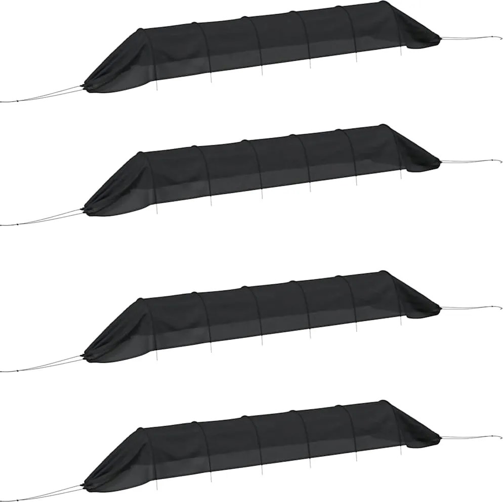 vidaXL Tuneluri din plasă, 4 buc., negru, oțel și polietilenă