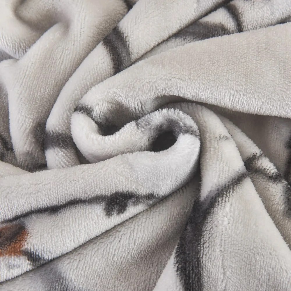 Lenjerie de pat gri din micropluș/cocolino pentru pat de o persoană 140x200 cm Ronja – My House