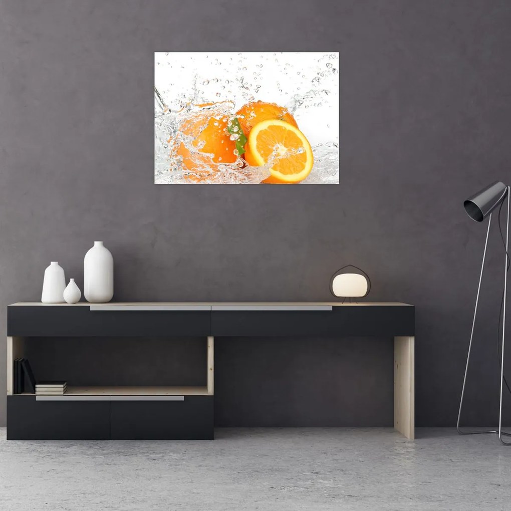 Tablou pe sticlă - Portocale zemoase (70x50 cm)