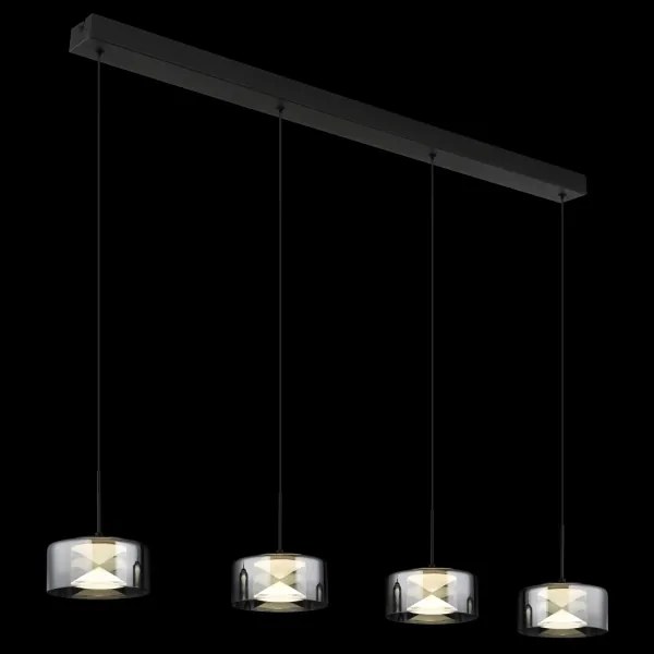 Globo 16024-4 - candelabru LED suspendat pe cablu BELINDA LED/24W/230V negru/fumuriu