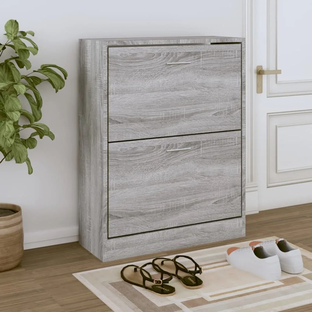 vidaXL Pantofar, gri sonoma, 63x24x81 cm, lemn prelucrat