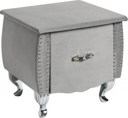 Noptiera eleganta, tapitata cu catifea gri argintiu, Extravagancia A-39357 VC