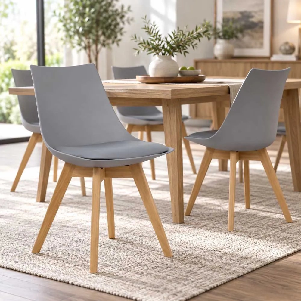 Scaun dining cu cadrul din lemn BUC 245 gri