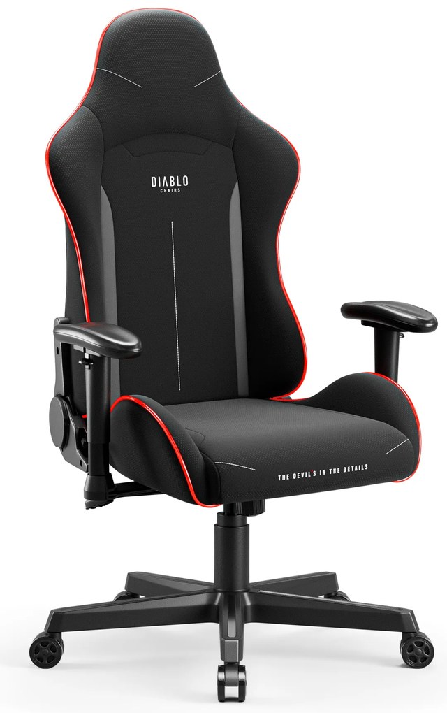 Scaun de gaming LED Diablo X-Starter: negru