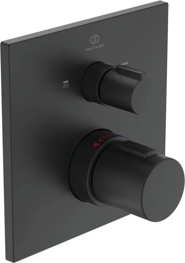 Baterie cada - dus incastrata Ideal Standard Ceratherm C100 negru mat