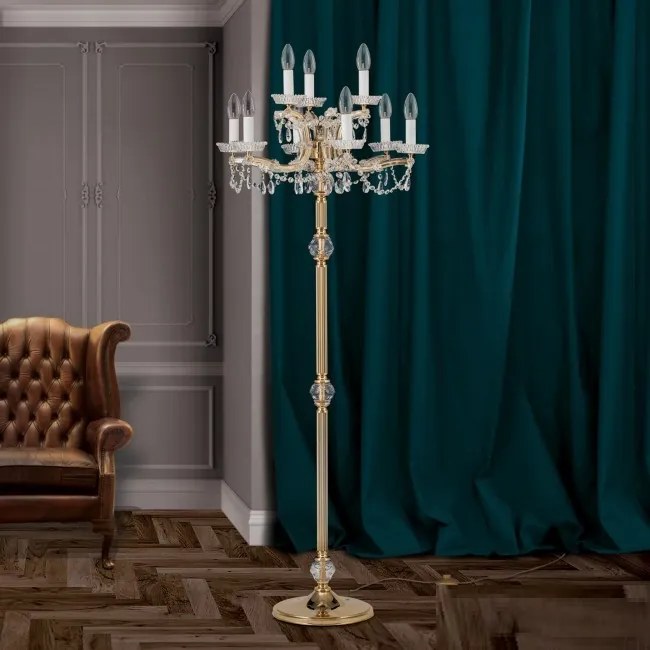 Lampadar / Lampa de podea de lux cristal Swarovski Maria Theresia-A 6+3L 24K gold plated