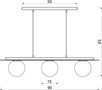 Lustră suspendată pe cablu FLAT 3xE27/15W/230V aurie