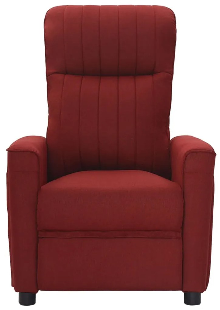 342256 vidaXL Fotoliu rabatabil, roșu vin, material textil