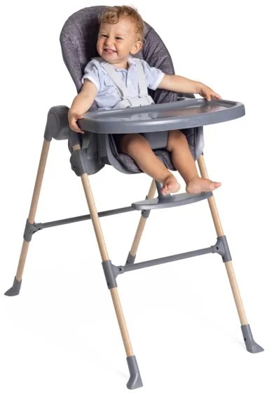 Scaun de masă pentru copii Chicco Polly Essential gri