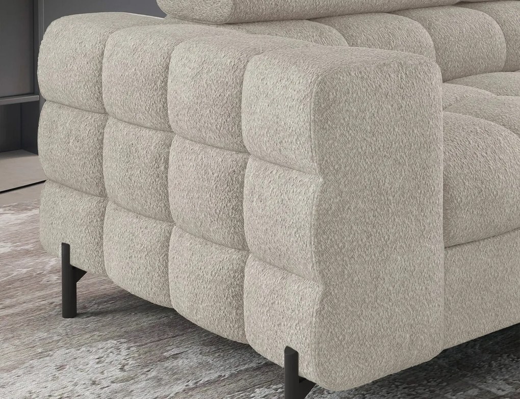 Coltar extensibil dreapta 5 locuri ELTAP, RT-18ROY, Ferucce, 276x200x93 cm, lemn/poliester, bej deschis