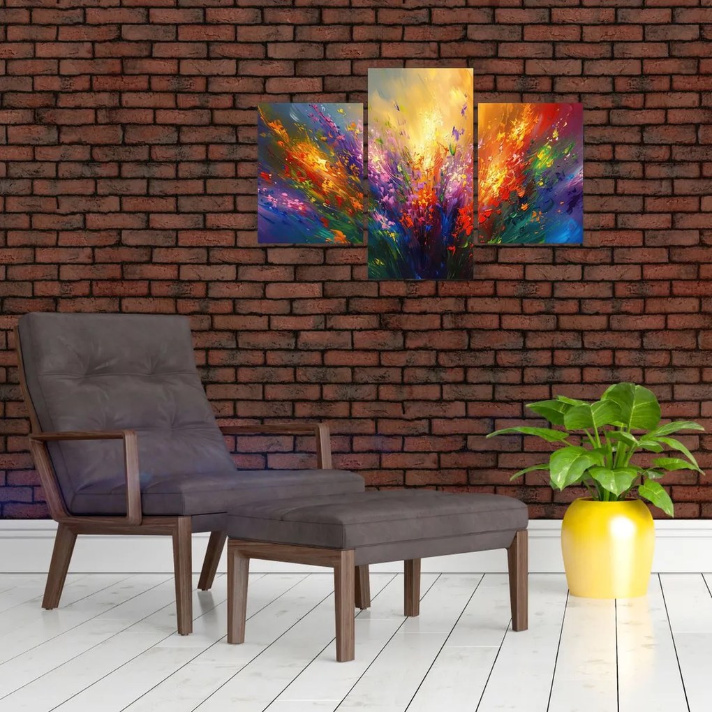 Tablou - Abstracție de flori (90x60 cm)