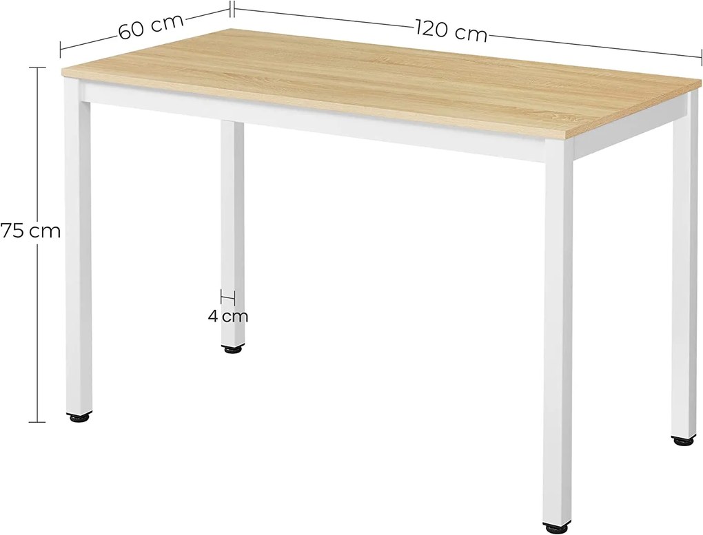 Birou cu blat decor stejar LEWODA 120x60