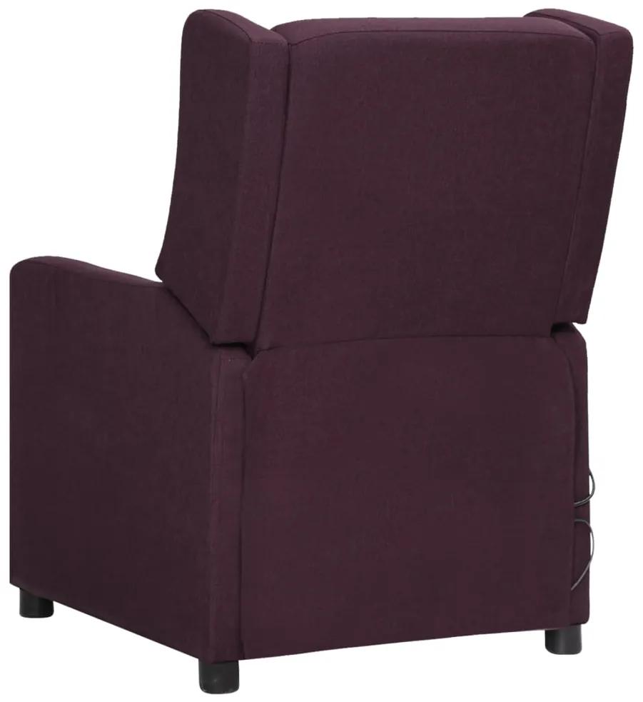 Fotoliu rabatabil de masaj cu ridicare, violet, material textil 1, Violet