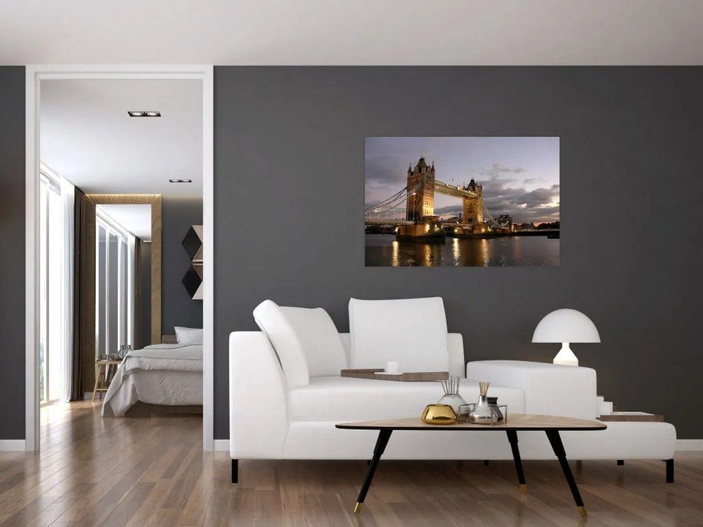 Tablou - Tower Bridge la noapte (90x60 cm)