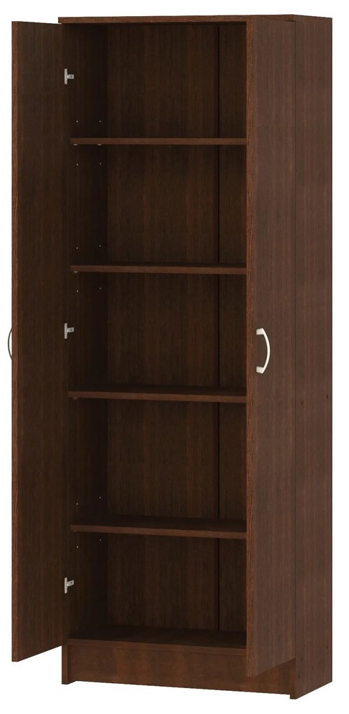 Biblioteca haaus Flint, 2 Usi, Wenge, 70 x 32 x 196 cm