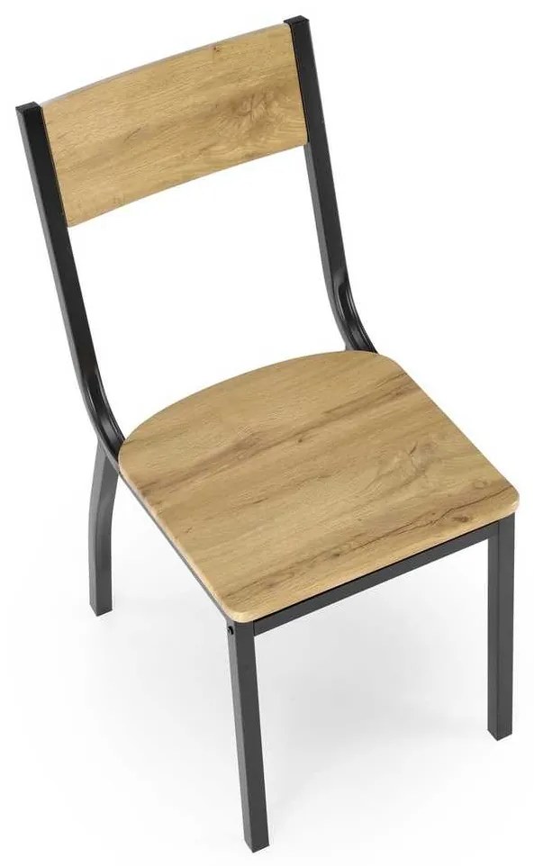 Set masă și scaune Graham 4+1, lemn natural / negru