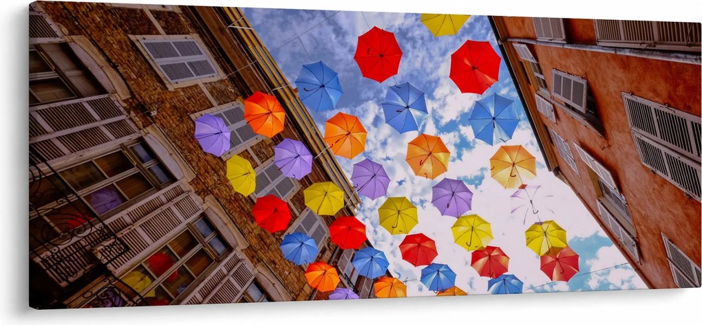 Tablou - Umbrele colorate (120x50 cm)