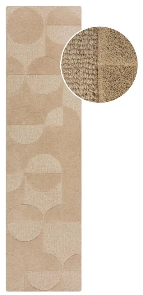 Covor bej tip traversă din lână 60x230 cm Gigi – Flair Rugs