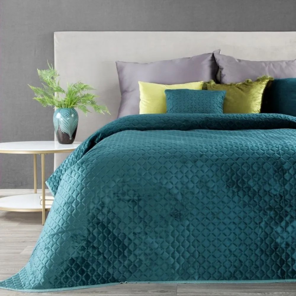 Cuvertură de pat cu o culoare pentru un pat turcoaz Lăţime: 220 cm | Lungime: 240 cm