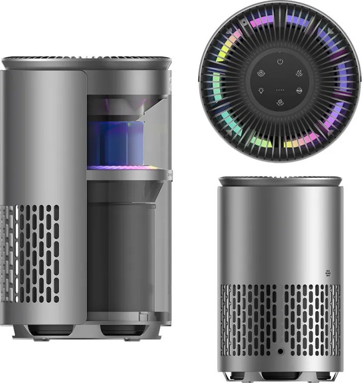 Purificator de aer DREO 530AS, 25 m², 221 m³/h, aspirație la 360°, True HEPA, Wi-Fi, cronometru, ultra silențios, senzor de calitate a aerului, negru