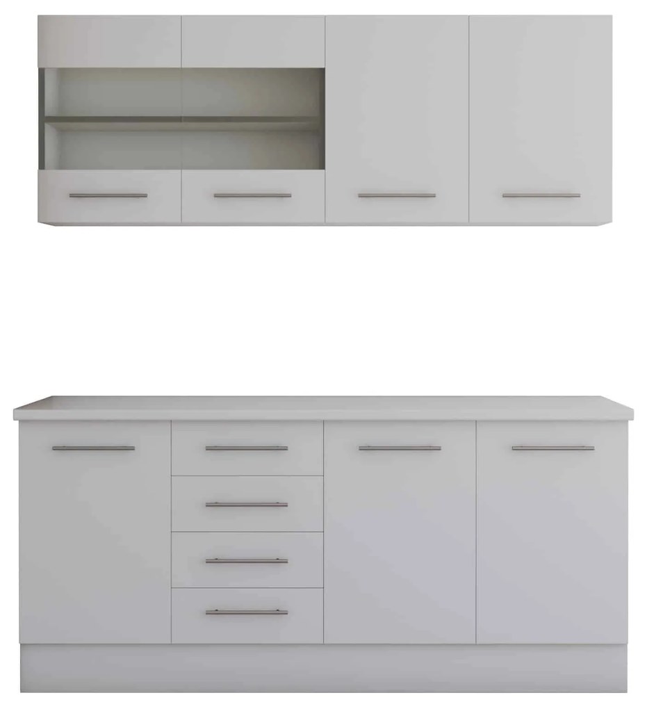 Set mobila bucatarie Alfa 180 cm, culoare alb