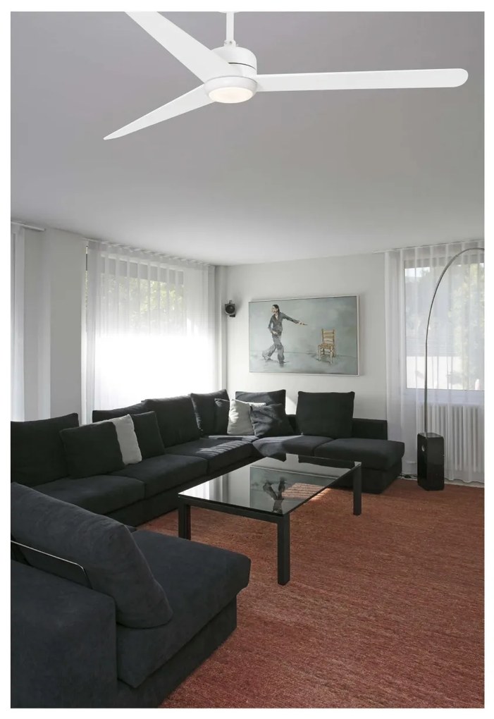Lustra LED cu Ventilator si telecomanda design modern NUU alb