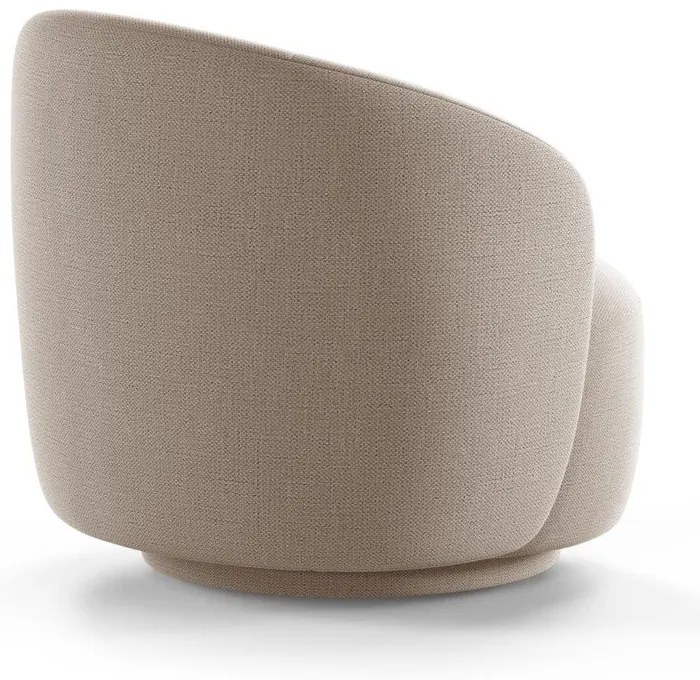 Fotoliu maro deschis pivotant cu tapițerie din chenille Letizia – Micadoni