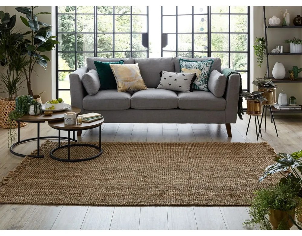 Covor în culoare naturală din iută 300x400 cm Jute Boucle – Flair Rugs