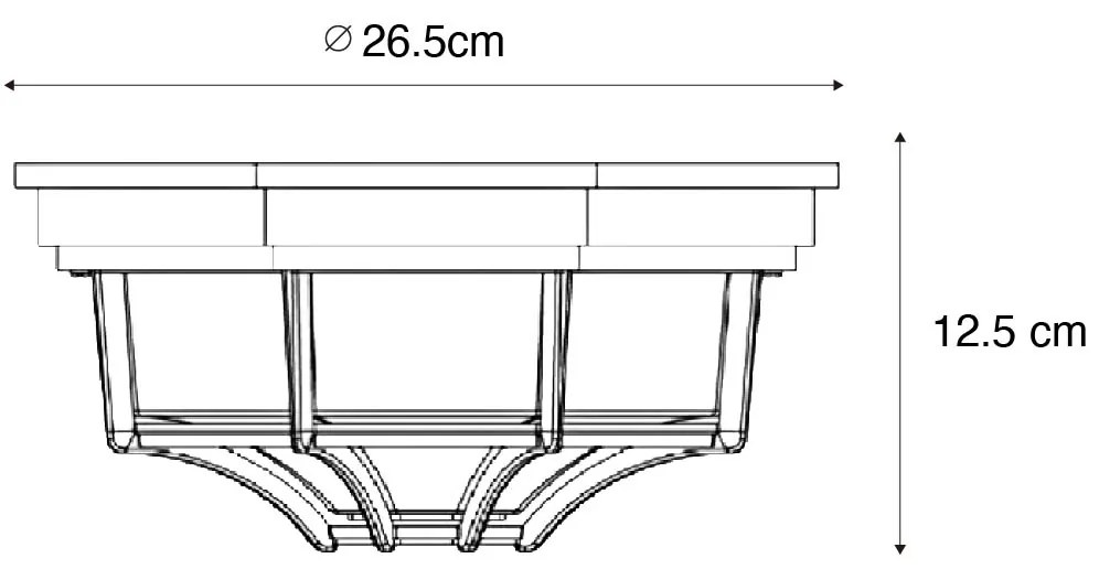 Plafonieră rustică maro rugină 26,5 IP44 - Bri