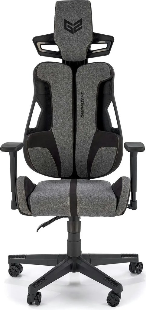 Scaun gaming NITRO 2, gri/negru, material textil, 66x68x130/137 cm