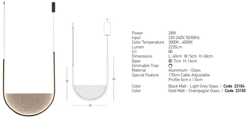 Lustra design modern LED DECO auriu/ sampanie