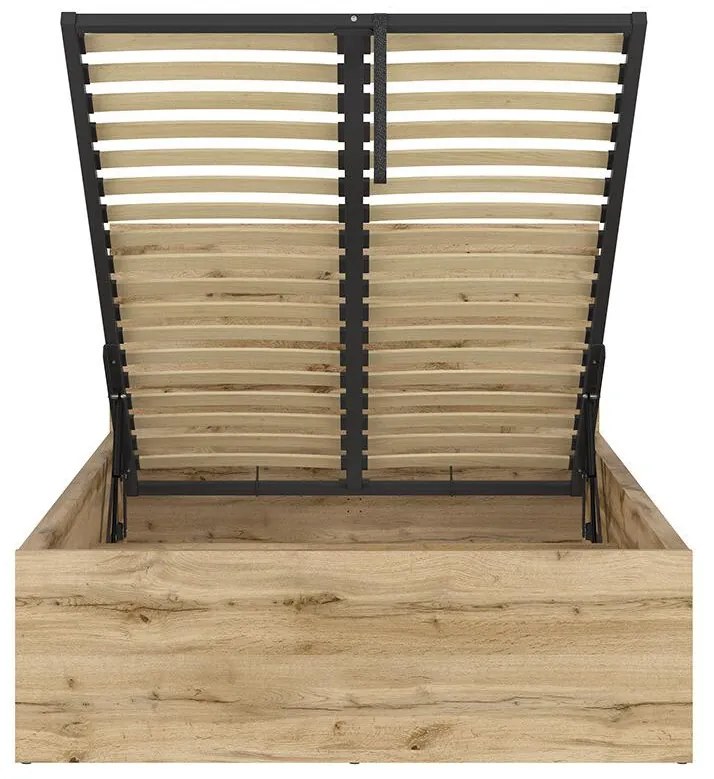 Pat de o persoană 120 cm Tetrix 6 (stejar wotan) (cu somieră) (cu sp. depozitare). 1098487
