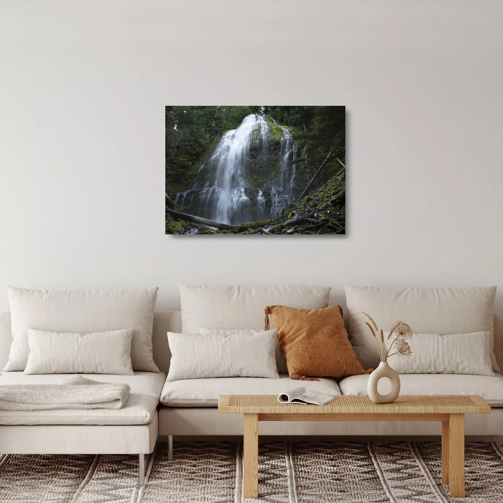 Tablou pe sticlă cu cascadă (70x50 cm)