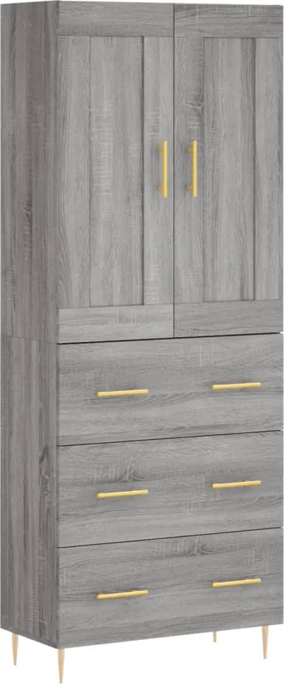 vidaXL Dulap înalt, gri sonoma, 69,5x34x180 cm, lemn compozit