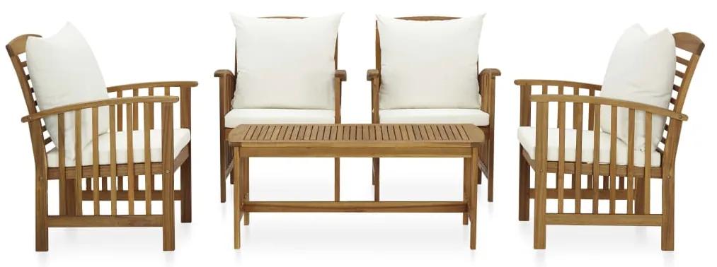 3057978 vidaXL Set mobilier de grădină cu perne, 5 piese, lemn masiv de acacia
