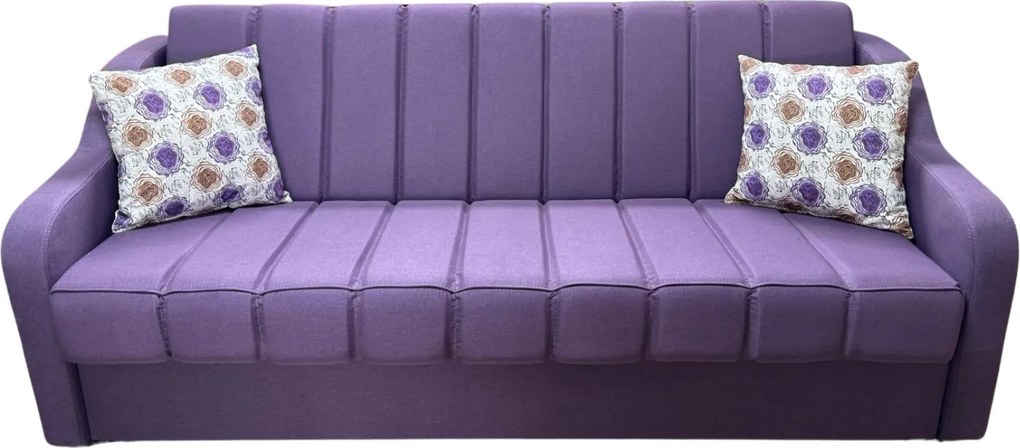 Canapea ALEX extensibila, 3 locuri, cu lada de depozitare, stofa mov, 220x90x90 - Copie Mov