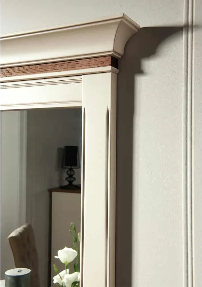 Oglindă lemn masiv crem Provence 136x83cm -Natur