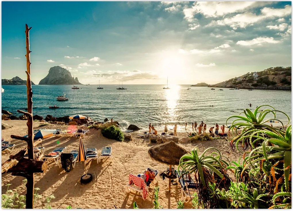 Tablou - Plajă cu oameni (70x50 cm)