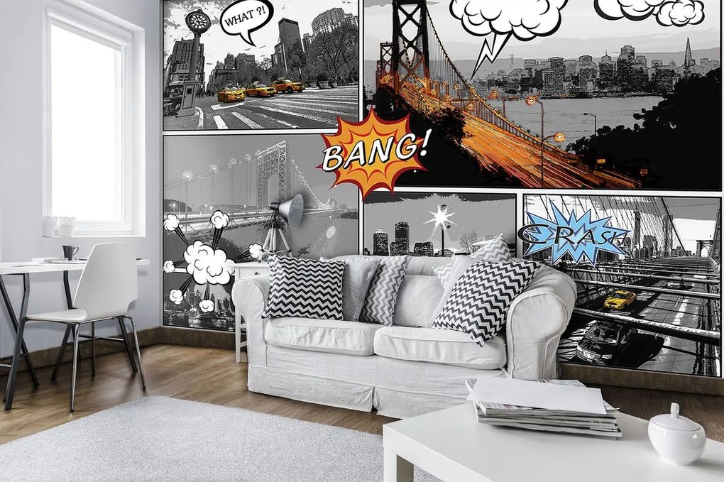 Fototapet - Orașe  din comics (152,5x104 cm)