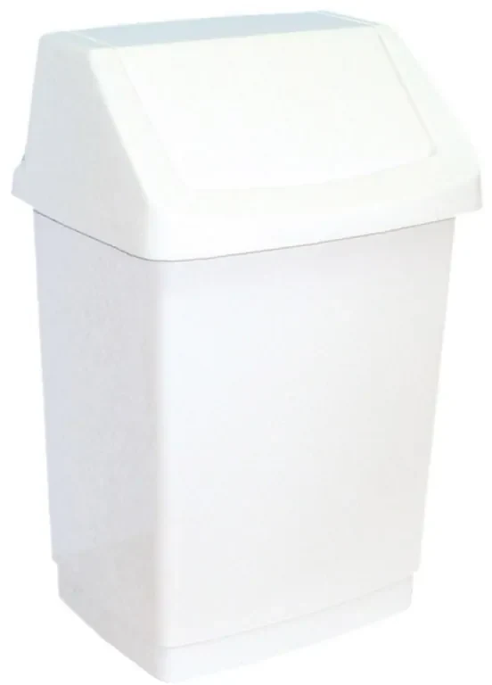 Coș de gunoi cu capac plastic 50 l, alb