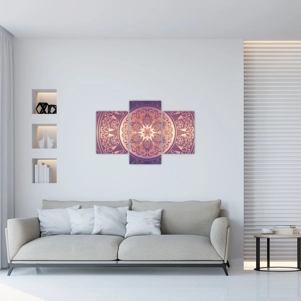 Tablou - Mandala pe gradient violet (90x60 cm)