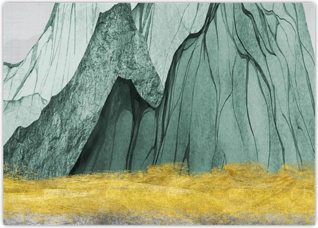 Tablou pe sticlă - Munții Smarald N⁰3 (70x50 cm)