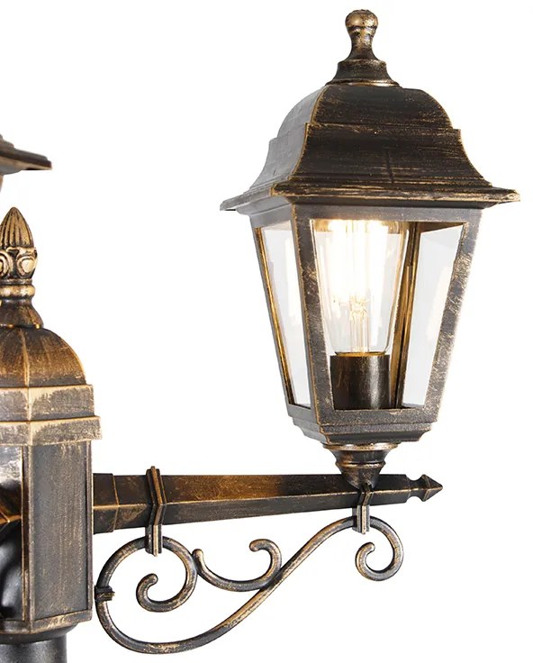 Felinar inteligent auriu antic cu 3 lumini IP44 incl. Wifi ST64 - Capital