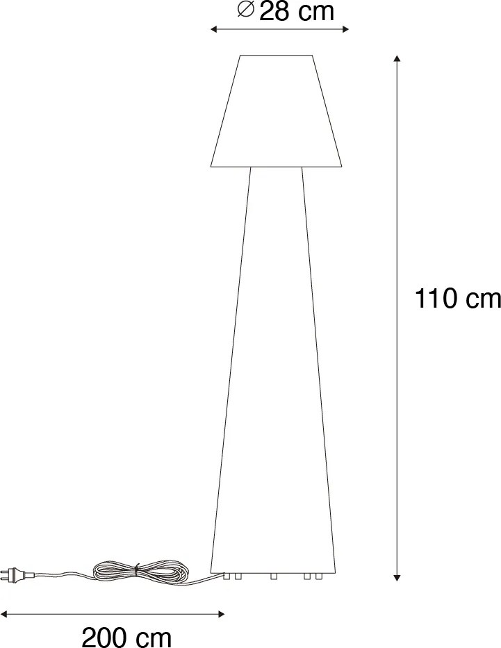 Lampă de podea inteligentă pentru exterior albă inclusiv LED A60 IP44 - Katrijn
