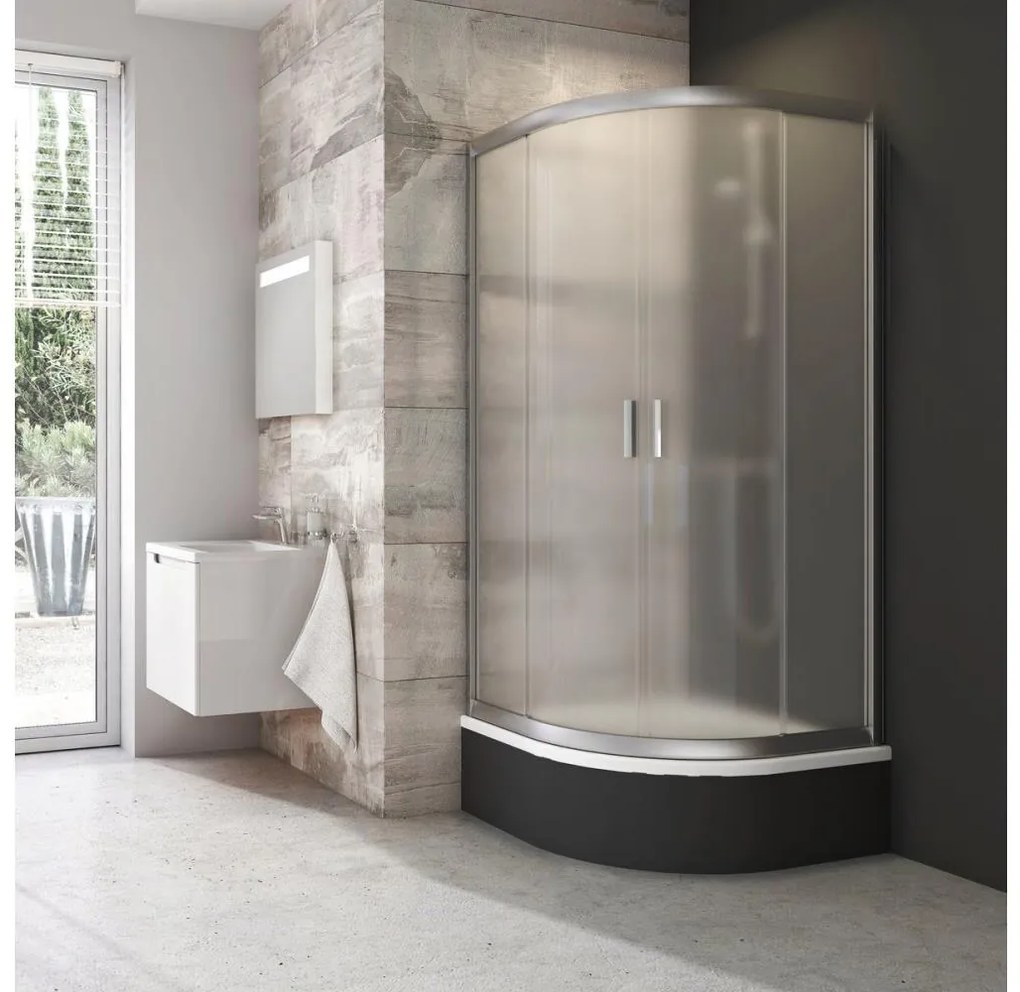 Ravak BLIX 3B240U40ZG - Cabină de duș cvadrant, 4 piese, 80 x 80 cm, satinat