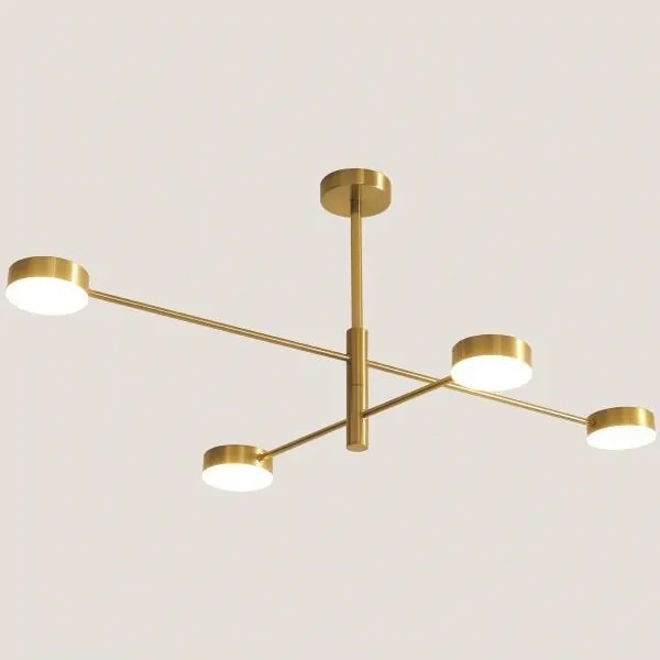 Lustră LED pe tijă LED/48W/230V 4000K auriu