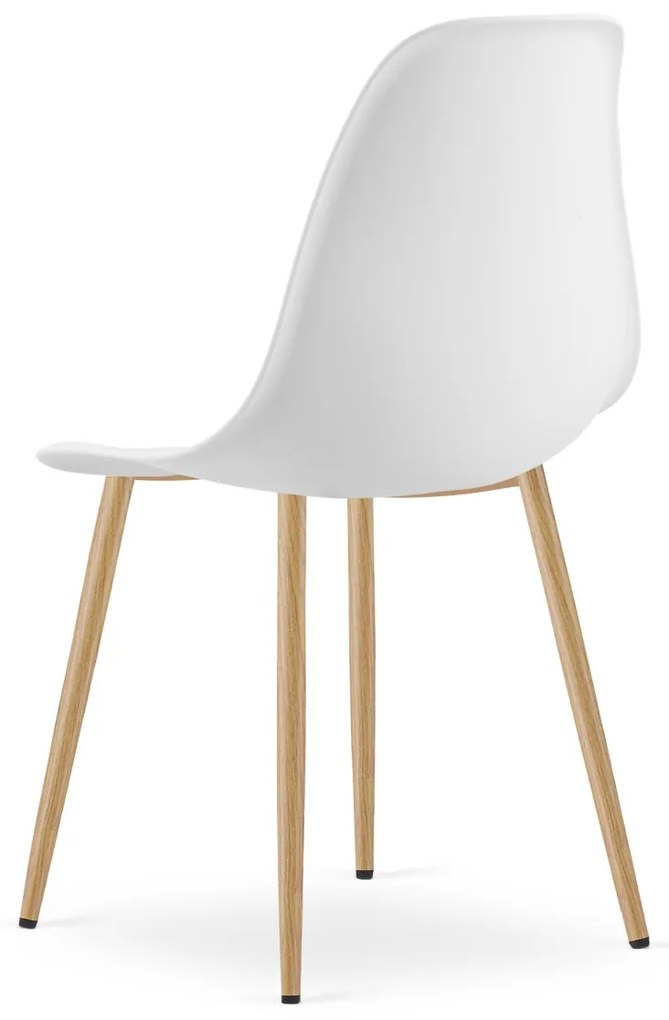 Set de dining 1 + 4, masa RAMOD alb/decor stejar + scaune OSAKA alb