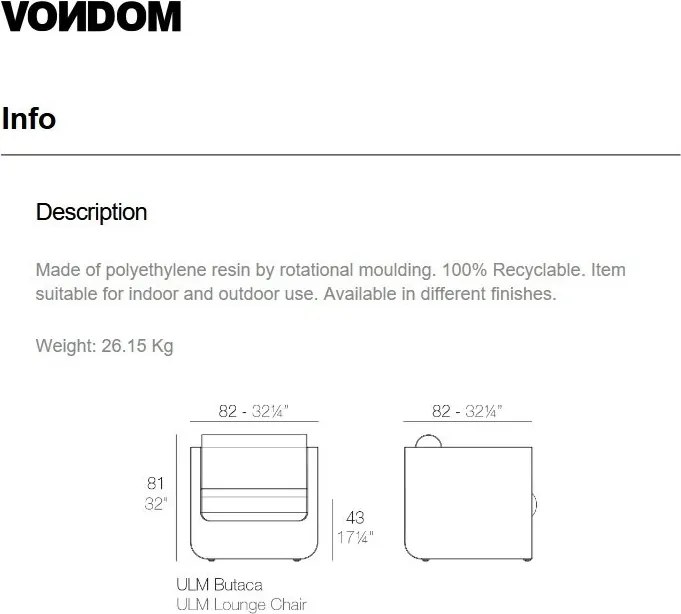 Fotoliu lounge de exterior / interior design modern premium ULM