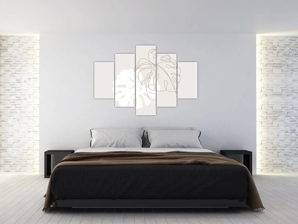 Tablou - Linia de artă monstera N⁰2 (150x105 cm)